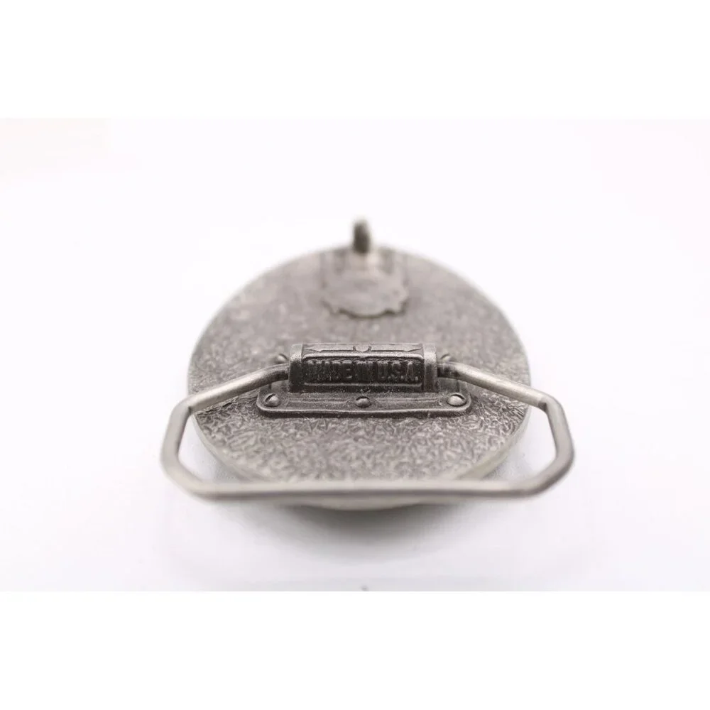 Fish America Belt Buckle Oval Design Sportfishing Pewter Ltd Edt USA Made Vtg